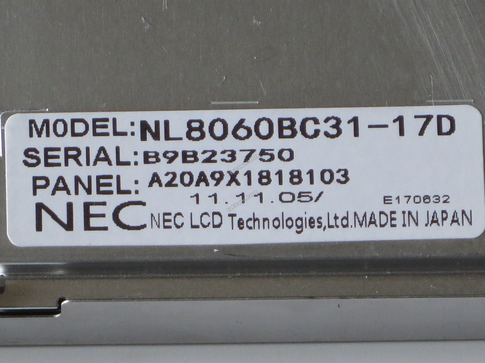 NL8060BC31-17D NEC 12,1" a-Si TFT-LCD Panel begagnad 