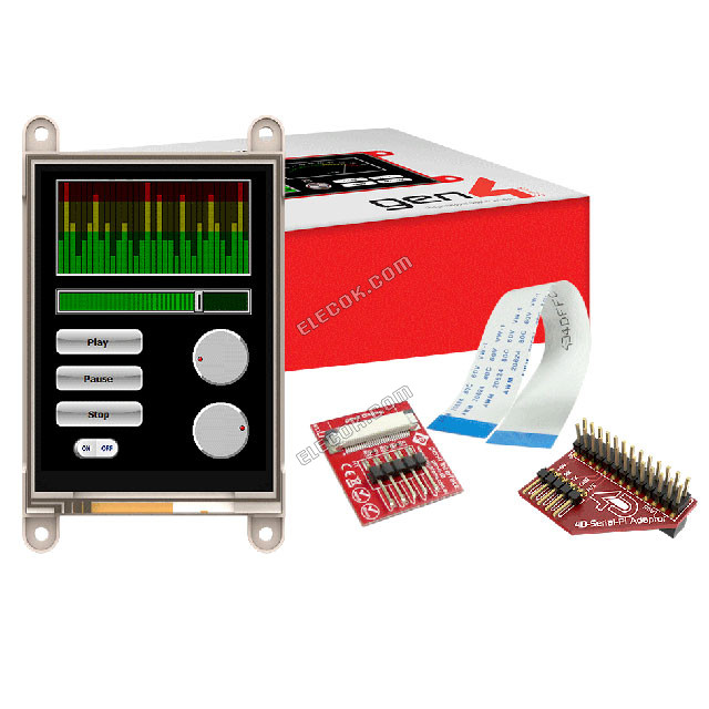 GEN4-ULCD-32PT-PI 4D Systems Pty Ltd Resistive Graphic Lcd Display Module Transmissive Red, Green, Blue RGB TFT - Color I²C, Parallel, TTL 3.2" 81.28mm 240 x 320 