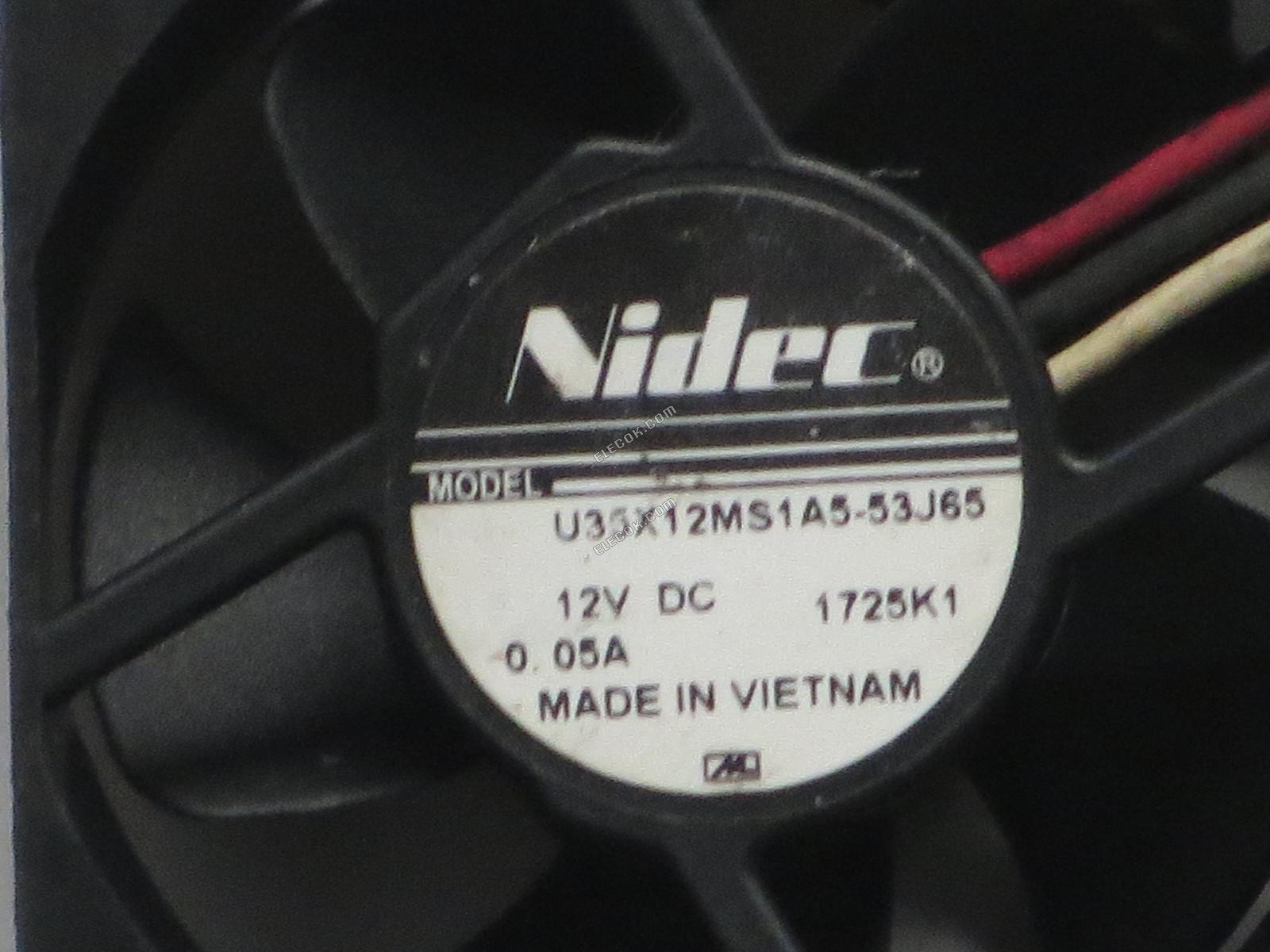 NIDEC U35X12MS1A5-53J65 12V 0,05A 3 drähte Kühllüfter gebraucht 