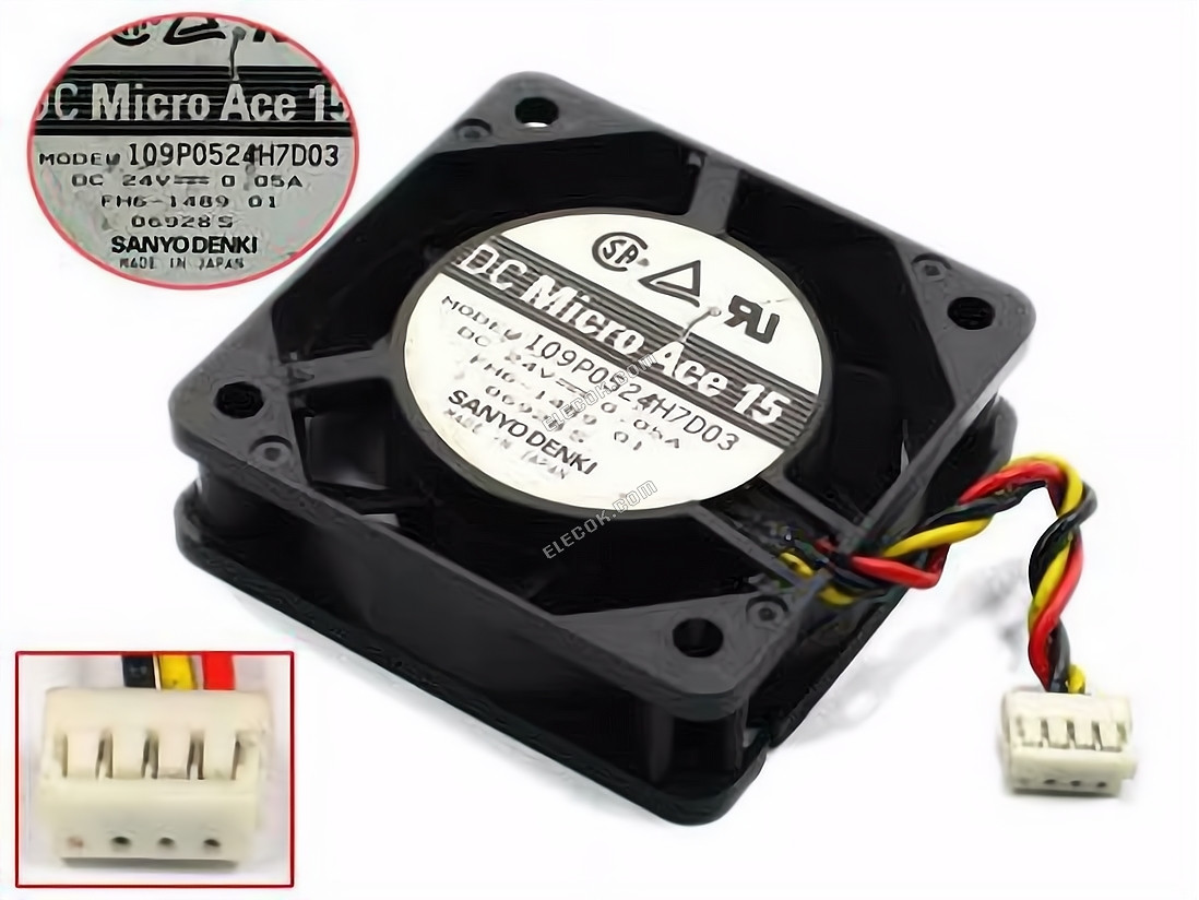 Sanyo 109P0524H7D03 24V 0.05A DC Cooling Fan 