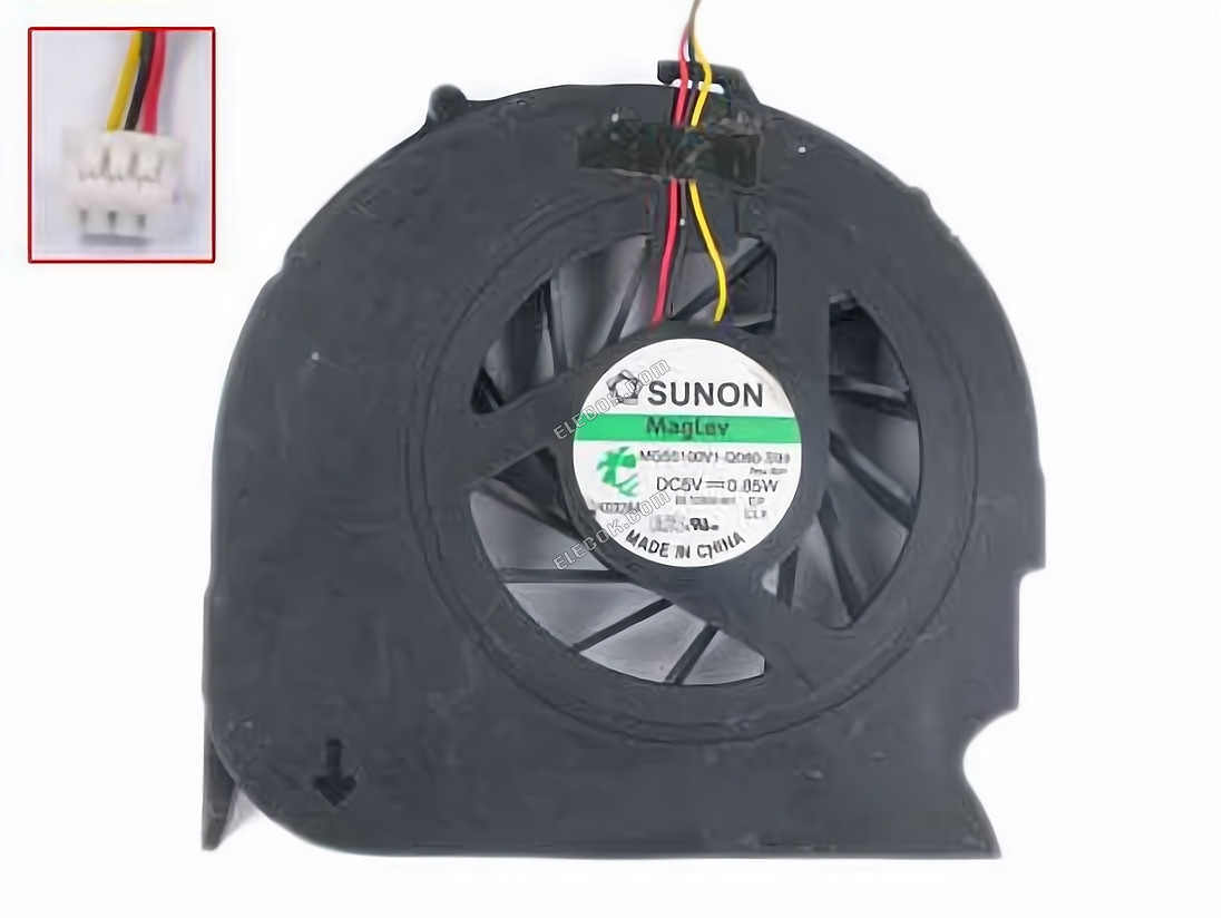 SUNON MG55100V1-Q080-S99 Koelventilator w55x3x3, 5V 0,85W, Bare Ventilator 3 draden 