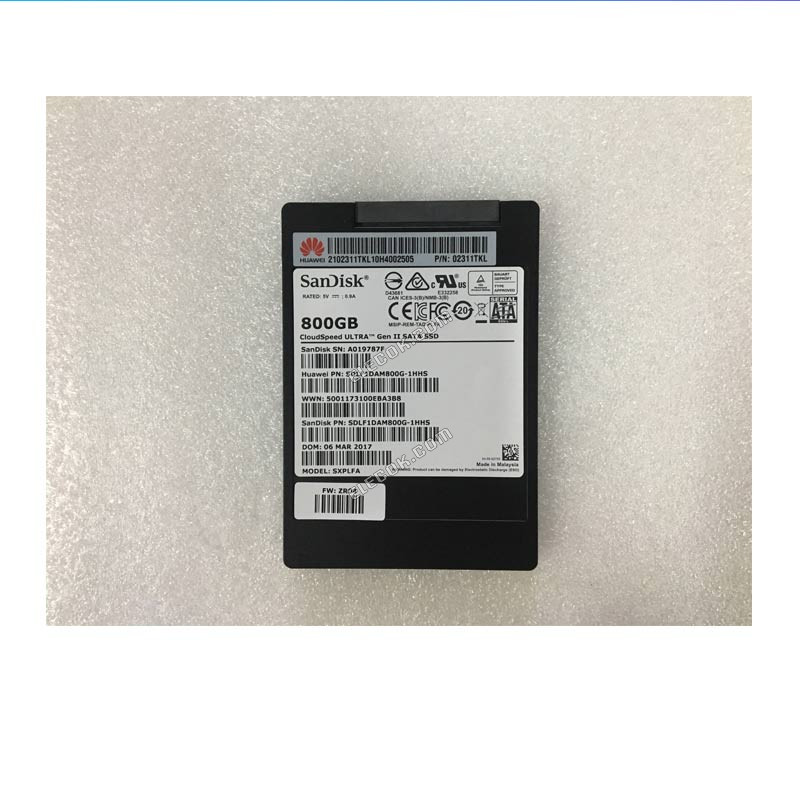 02311TKL N800SSDW3SC2 For Huawei SSD 800GB SATA 6Gb V3 server hard drive,used