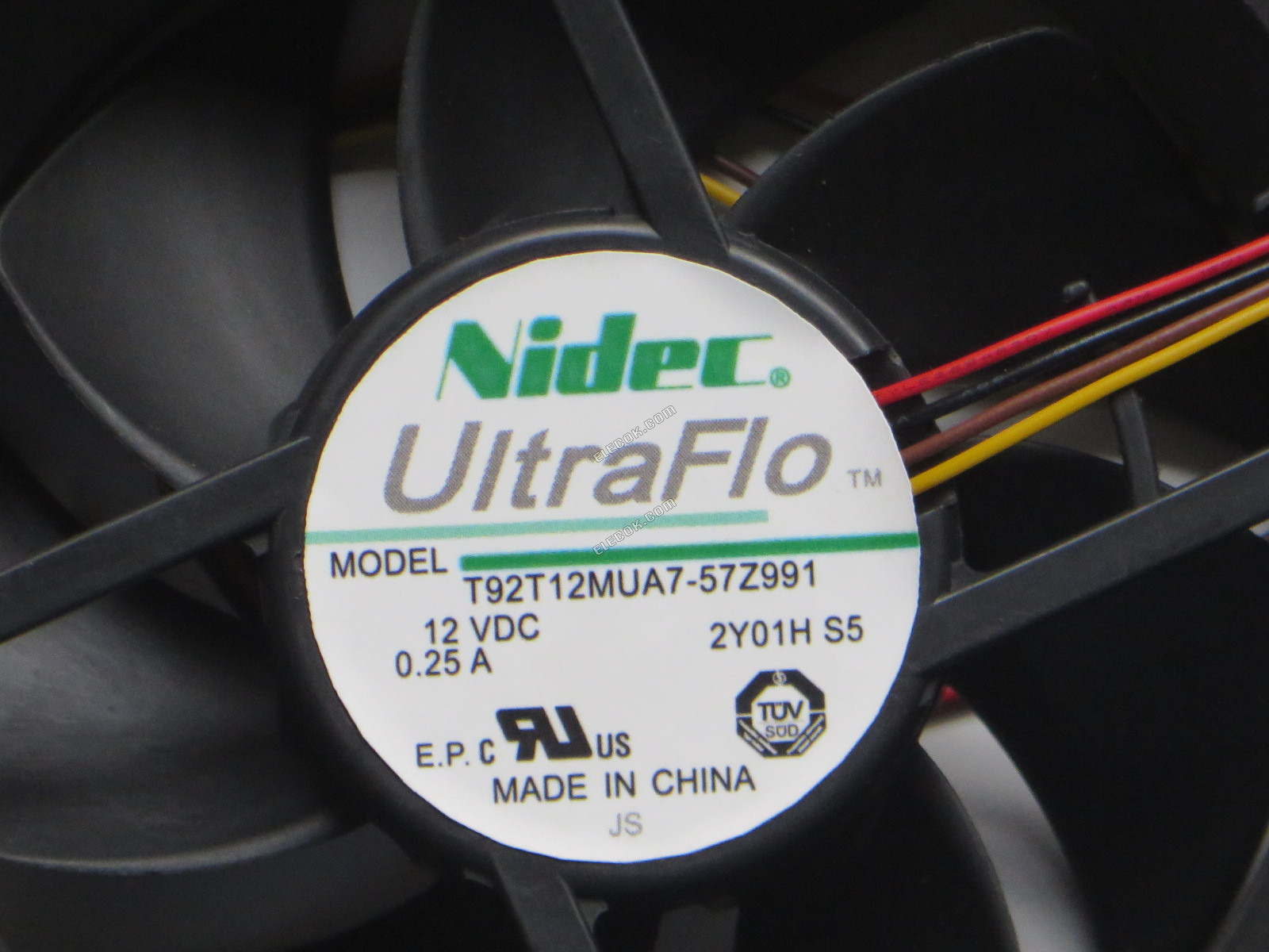 Nidec T92T12MUA7-57Z991 12VDC 0.25A 4線冷却ファン