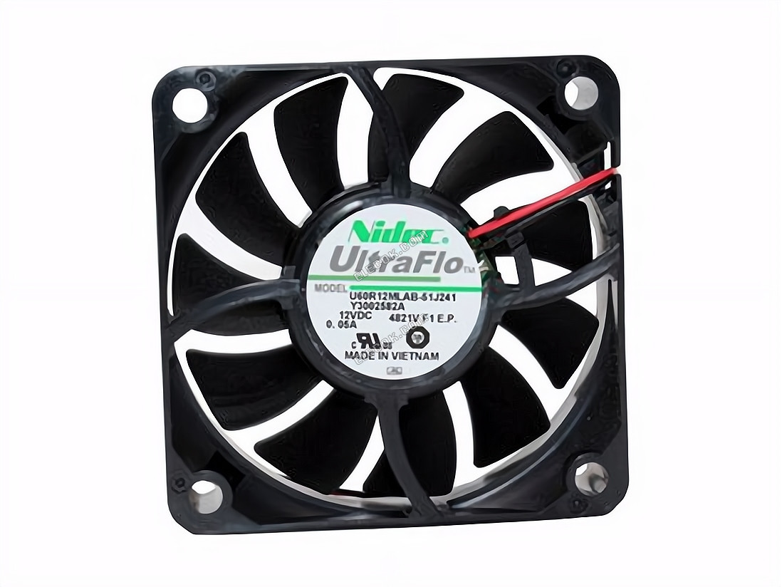 NIDEC U60R12MLAB-51J241 12V 0.05A 2wires Cooling Fan 