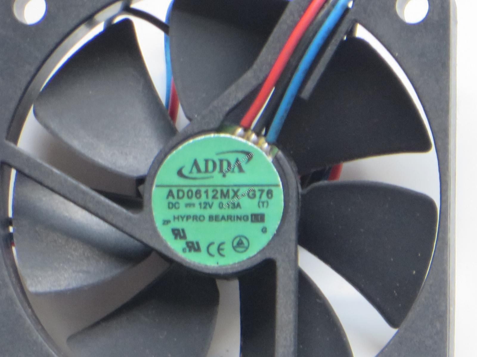 ADDA AD0612MX-G76 T 12V 0,13A 3 ledninger Køleventilator 
