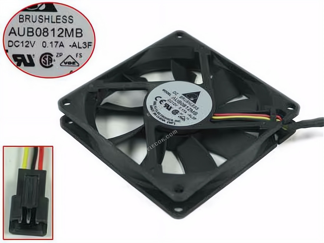 DELTA Delta AUB0812MB 3wires Fan 
