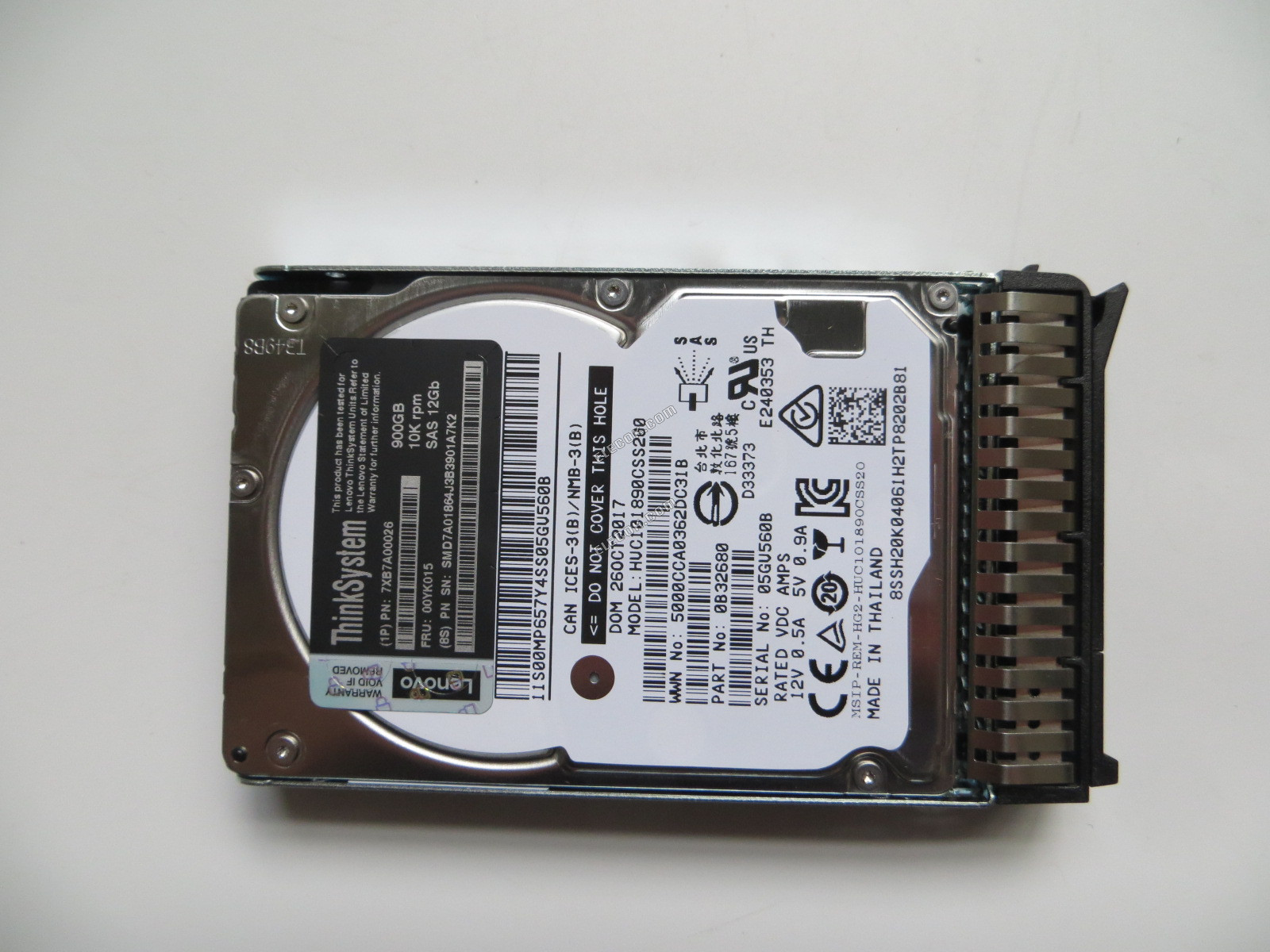 Lenovo SR550 SR650 server hard drive900G 10K SAS 12G 7XB7A00026 00YK015，Used