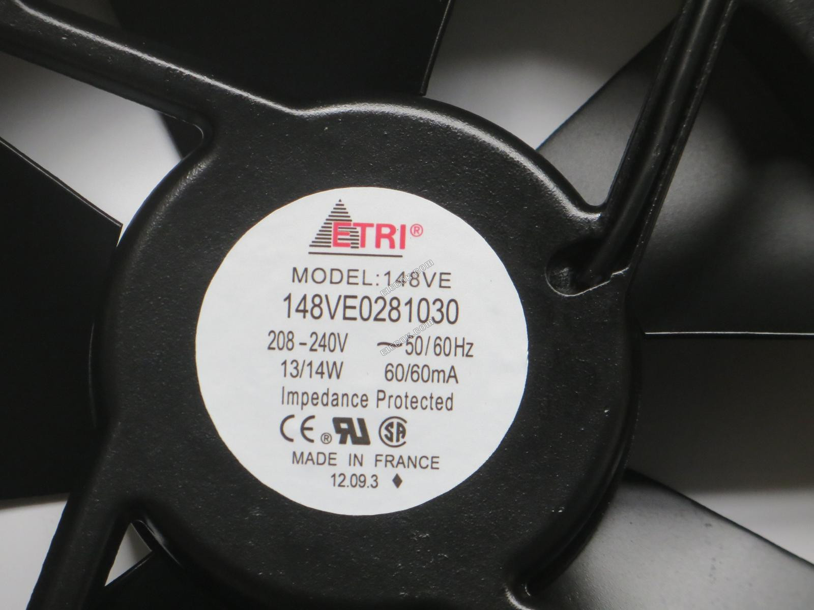 ETRI 148VE0281030 208/240V 60mA 13/14W ventilador 