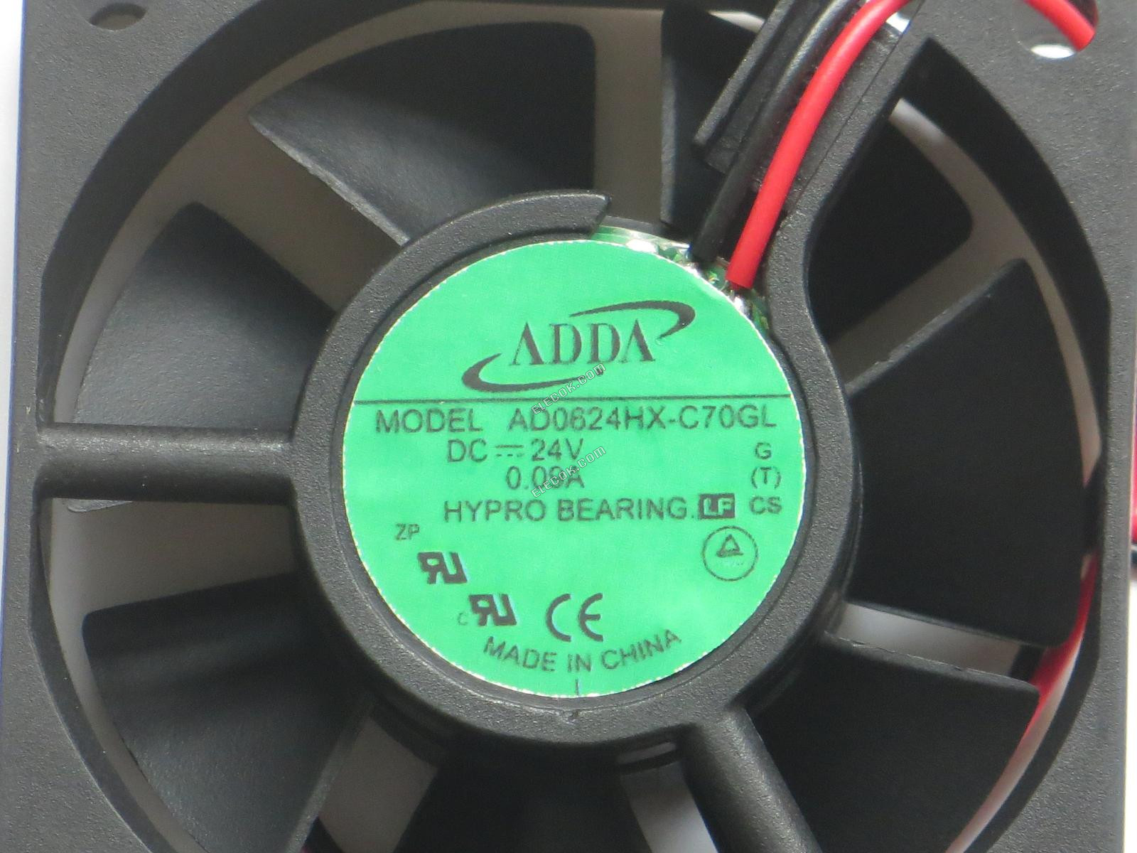 ADDA AD0624HX-C70GL 24V 0.09A 2wires Cooling Fan 
