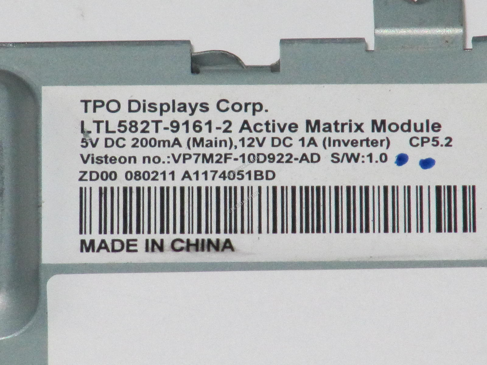 TFT LCD LTL582T-9161-2 FOR GPS, LCD SCREEN FOR CAR 