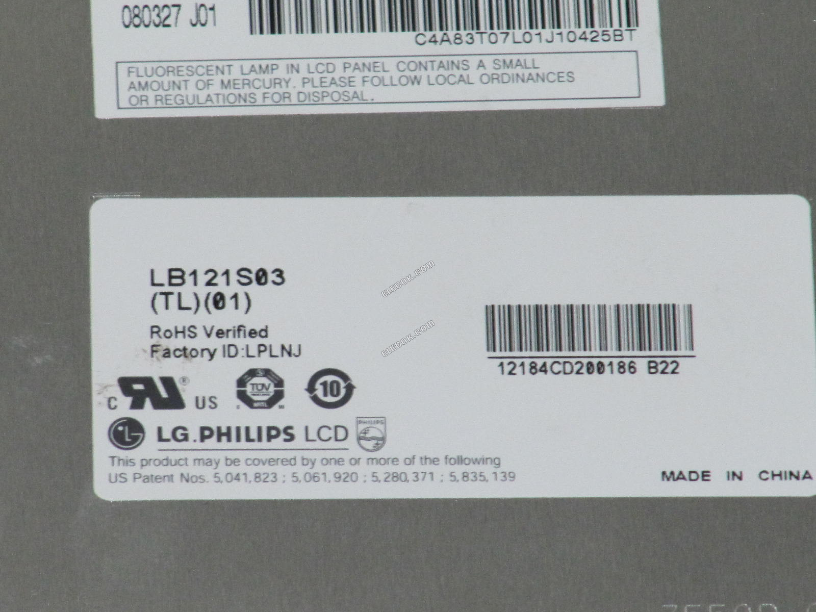 LB121S03-TL01 LG.Philips LCD 12,1" Panel A-Si TFT-LCD używany 