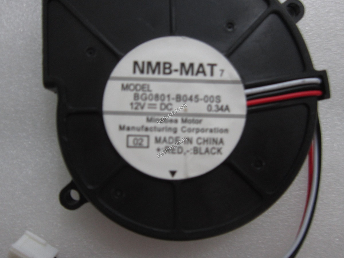 NMB 8018 BG0801-B045-00S 12V 0.34A 3線送風機ファン