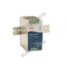 SDR-240-24 240W 24V10A high efficiency, high PF DIN rail mount power supply Mean Well