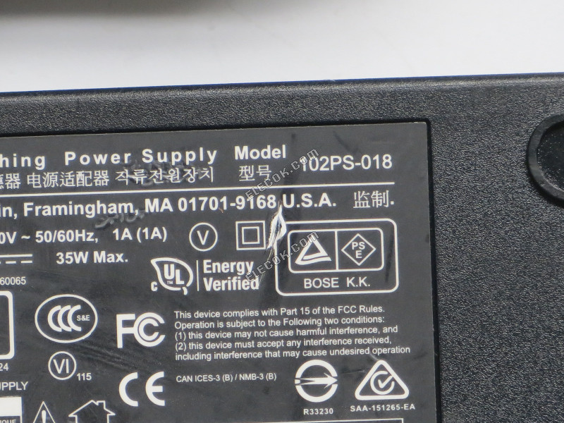 96PS-070 12V 20W Ac Adapter For BOSE Lifestyle Switching Power
