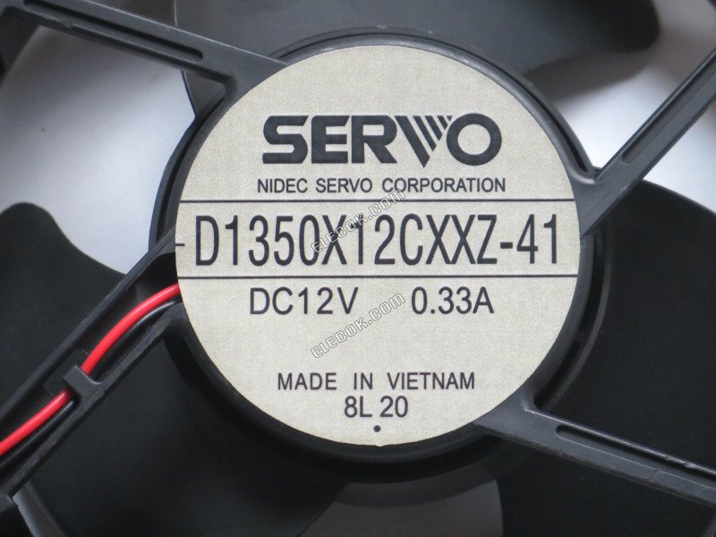 SERVO NIDEC D1350X12CXXZ-41 12V 0.33A 2wires Cooling Fan, refurbished