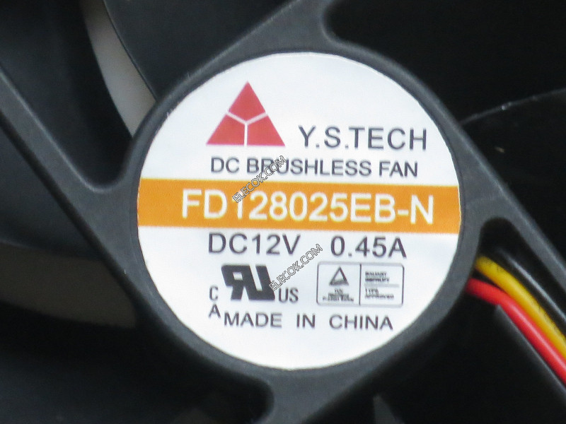 Y.S TECH FD128025EB-N 12V 0,45A 3 câbler Ventilateur 