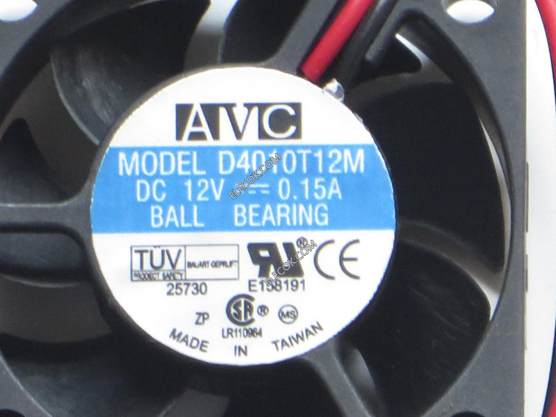 AVC D4010T12M 12V 0,15A 2 draden koelventilator 