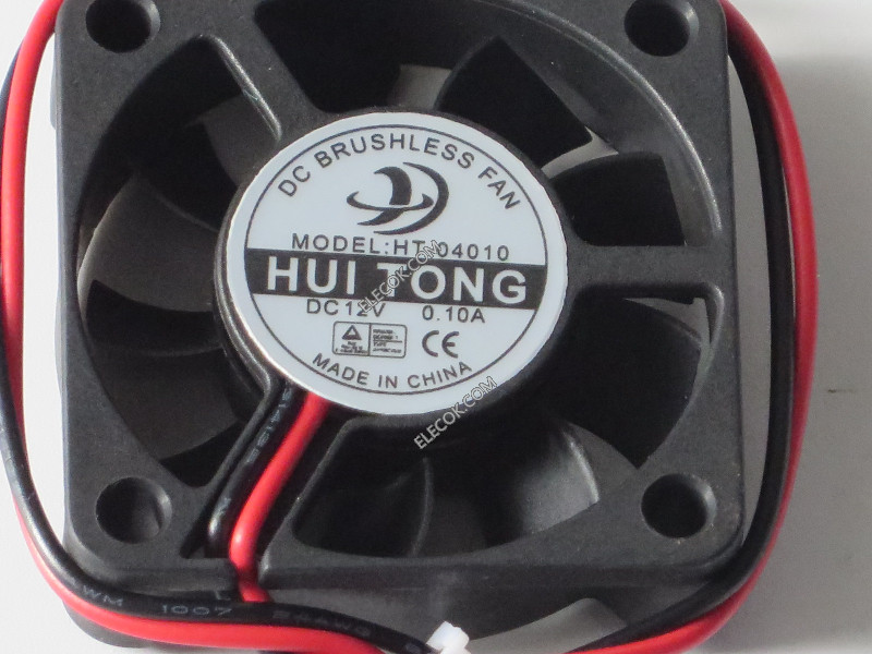 HUI TONG HT-04010 12V 0.10A 2 ledninger kjølevifte 