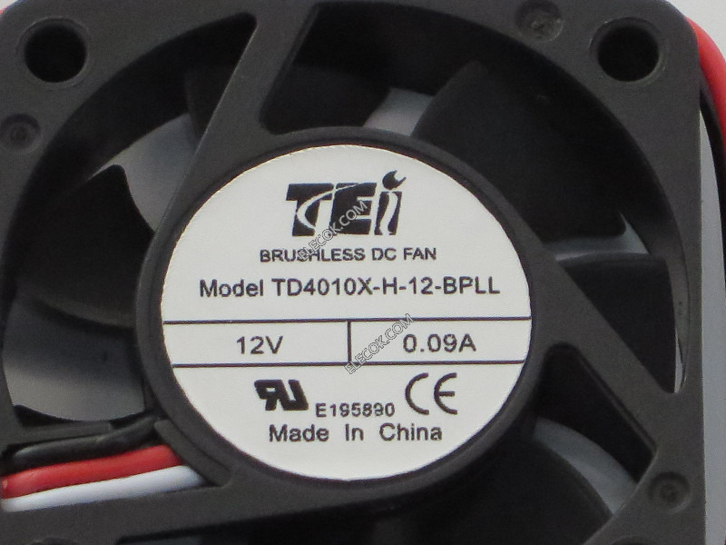 TEI TD4010X-H-12-BPLL 12V 0.09A 3線冷却ファン