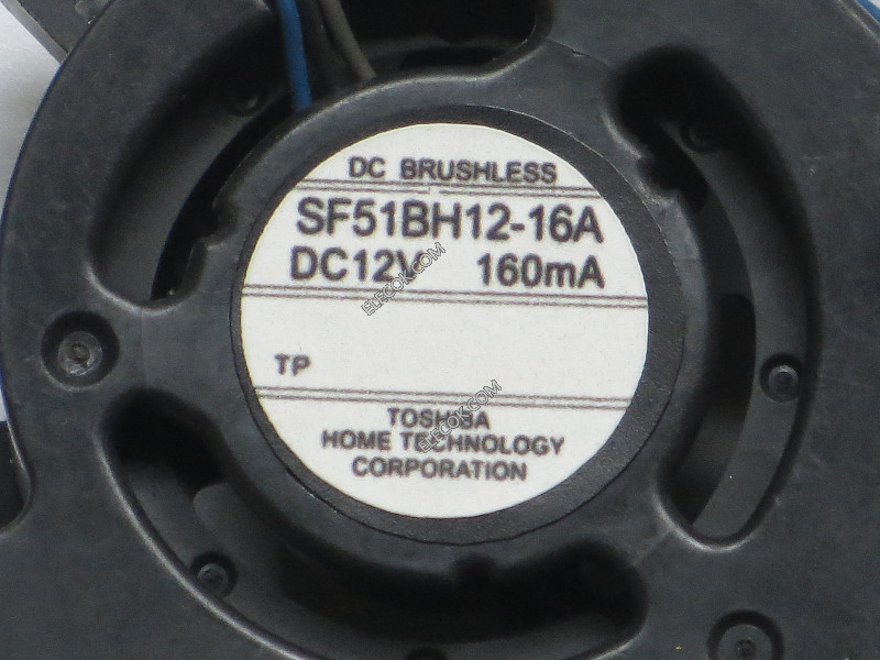 Toshiba SF51BH12-16A 12V 160mA 3 ledninger kjølevifte 