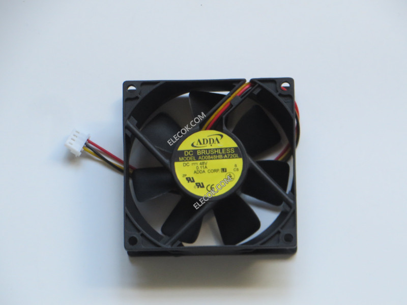 ADDA AD0848HB-A72GL 48V 0.11A 3wires Cooling Fan,Without copper sleeve