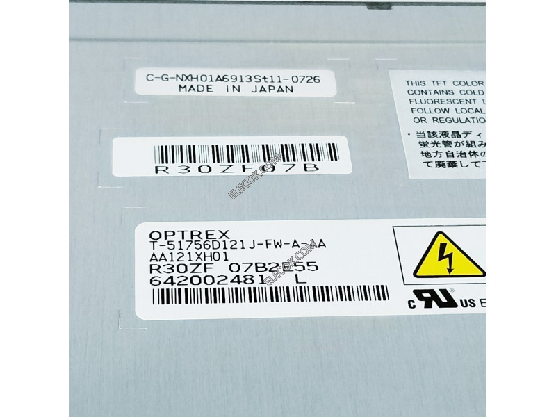 T-51756D121J-FW-A-AA 12,1" a-Si TFT-LCD Panneau pour OPTREX 