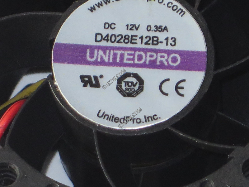 UNITEDPRO D4028E12B-13 12V 0,35A 3 draden Koeling Ventilator 