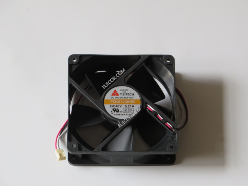 Y.S.TECH FD481238HB 48V 0,21A 10,08W 3wires Cooling Fan with test fart function 