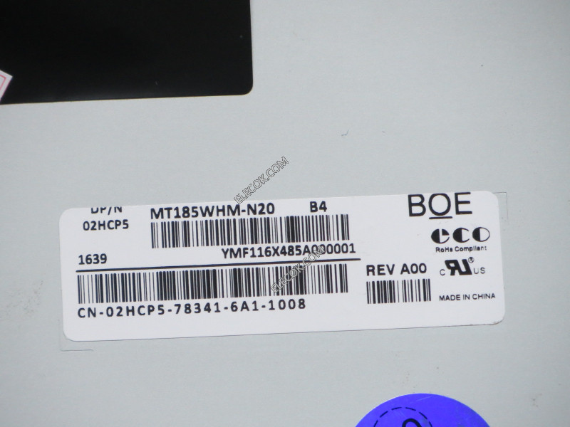 MT185WHM-N20 18.5" a-Si TFT-LCD 패널 ...에 대한 BOE 