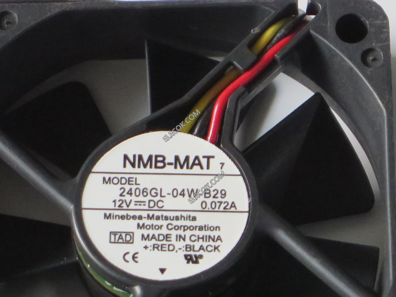 NMB 2406GL-04W-B29 12V 0.072A 3線冷却ファン