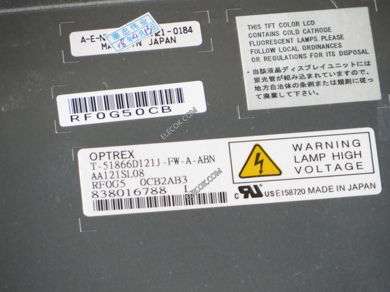T-51866D121J-FW-A-ABN 12,1" a-Si TFT-LCD Panneau pour OPTREX 