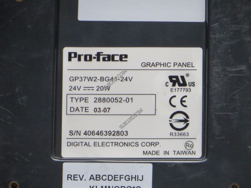 GP37W2-BG41-24V PRO-FACE HMI Used