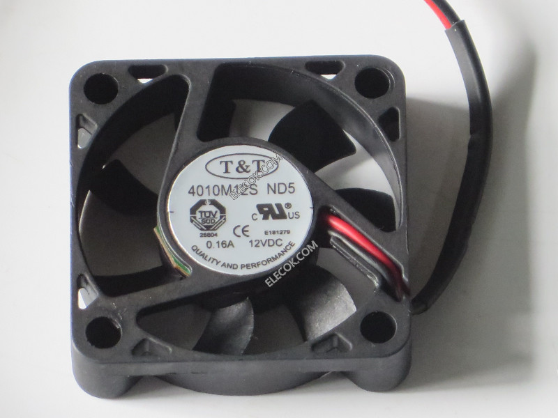 T&T 4010M12S ND5 DC12V 0,16A 2wires Cooling Fan 