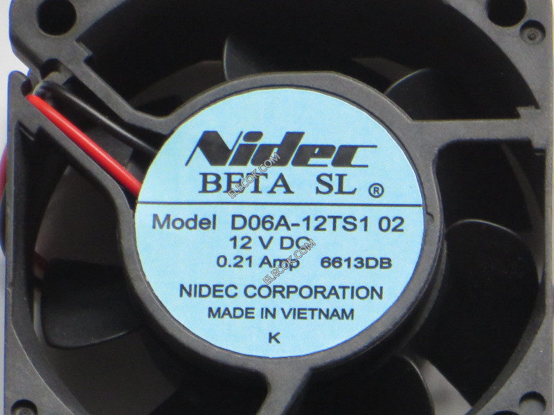 Nidec D06A-12TS1 02 12V 0,21A 2wires Cooling Fan 