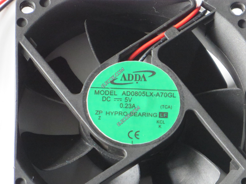 ADDA AD0805LX-A70GL 5V 0,23A 2 draden Koeling Ventilator 