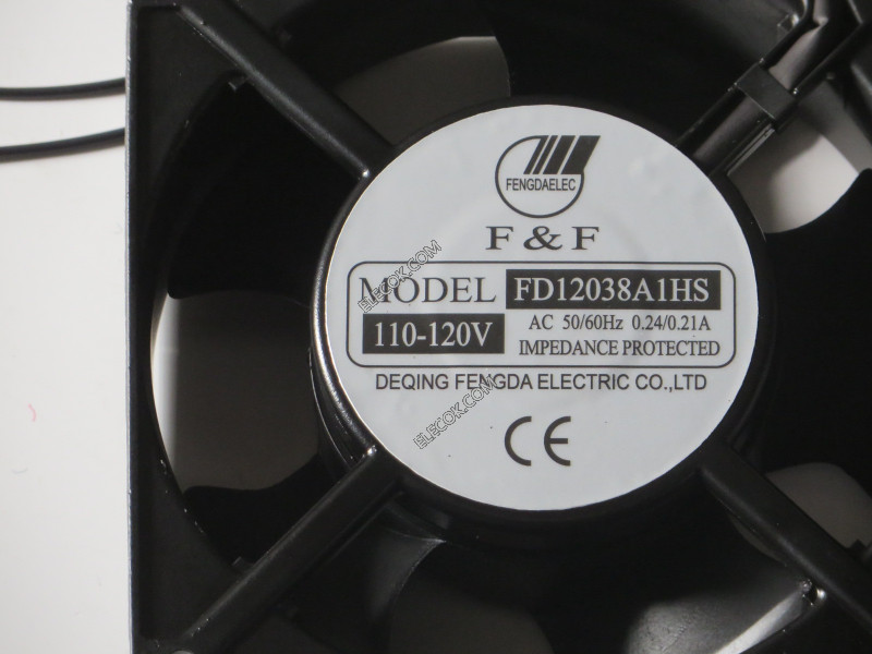 F&amp;F FD12038A1HS 110/120V 0,24/0,21A Przewody Cooling Fan 