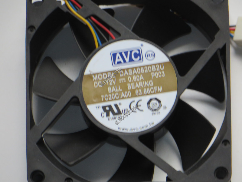 AVC DASA0820B2U 12V 0.60A 4 cable enfriamiento ventilador 