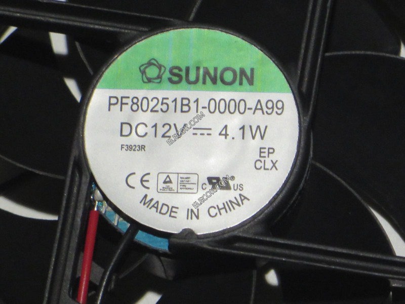 SUNON PF80251B1-0000-A99 8025 12V 4,1W 2 ledninger Vifte 
