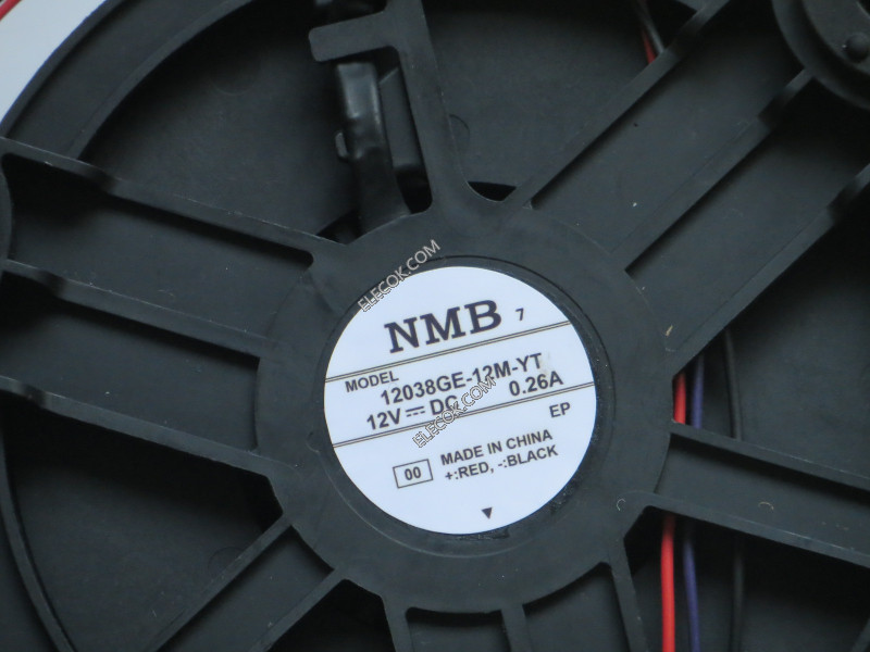 NMB 12038GE-12M-YT 12V 0,26A 3wires Cooling Fan 
