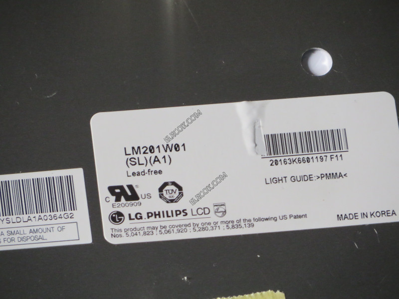LM201W01-SLA1 20.1" a-Si TFT-LCD パネルにとってLG.Philips LCD 中古品