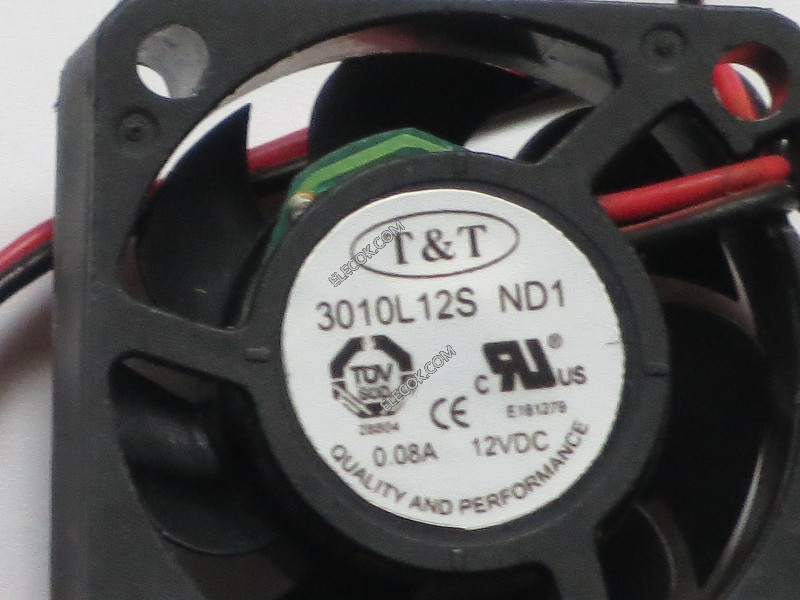 T&amp;T 3010L12S ND1 12V 0,08A 2 câbler ventilateur 