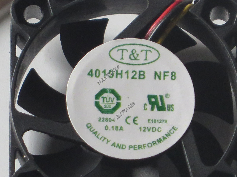 T&amp;T 4010H12B NF8 12V 0,18A 3wires cooling fan 