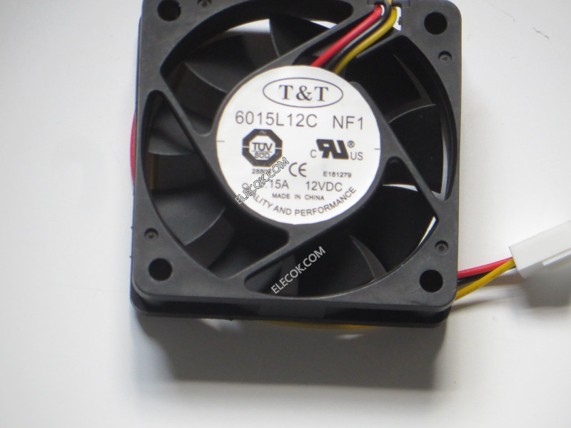 T&amp;T 6015L12C NF1 12V 0,15A 3wires Cooling Fan substitute 