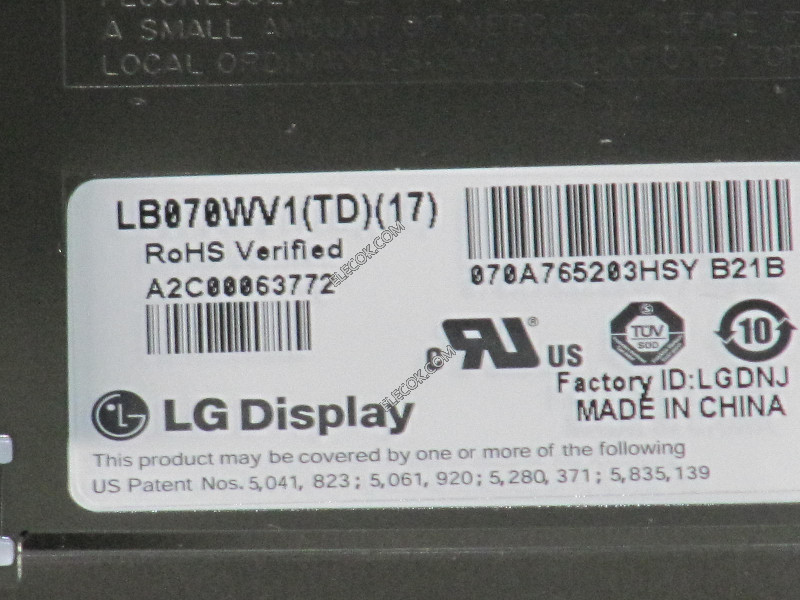 VOOR LG PHILIPS LB070WV1-TD17 7.0" CAR GPS NAVIGATION LCD SCHERM SCHERM PANEEL gebruikt 