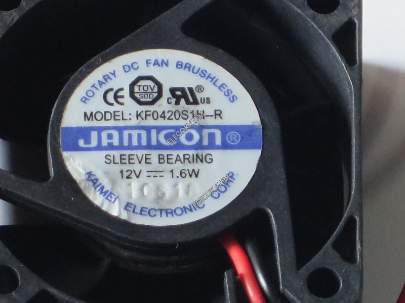 JAMICON KF0420S1H-R 12V 1.6W 2線冷却ファン