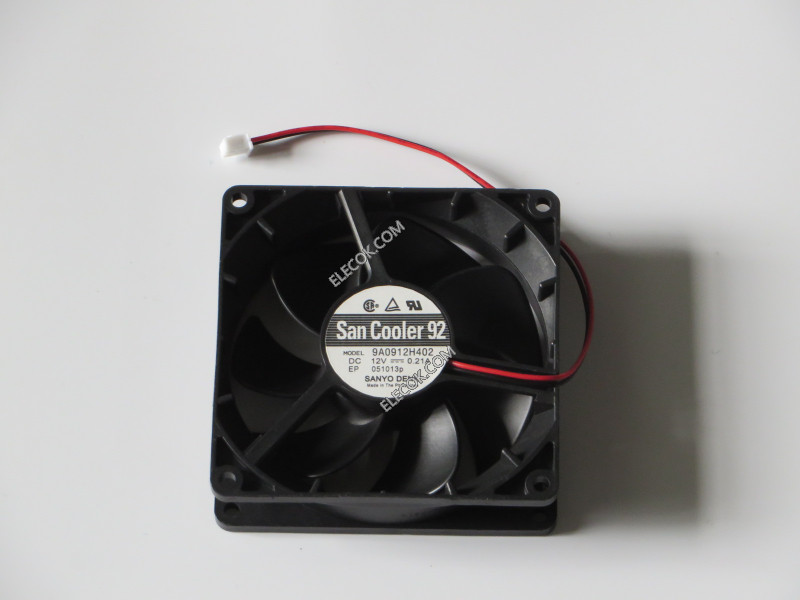 Sanyo 9A0912H402 12V 0.21A 2.52W 2wires Cooling Fan Refurbished