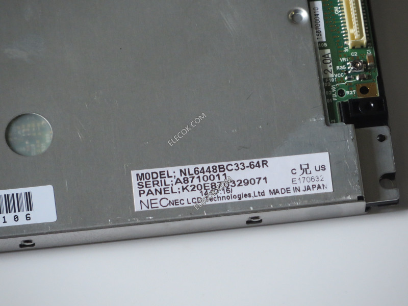 NL6448BC33-64R 10,4" a-Si TFT-LCD Panel para NEC usado 