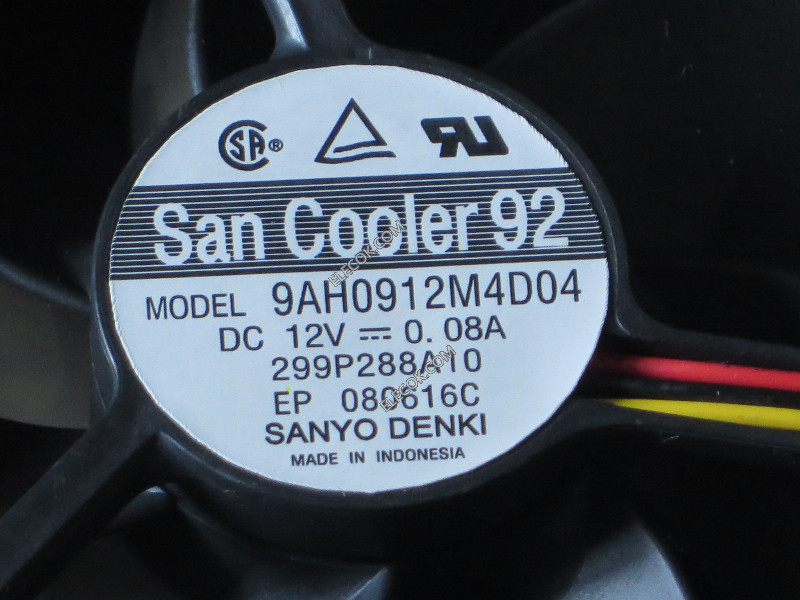 Sanyo 9AH0912M4D04 12V 0.08A Cooling Fan Refurbished