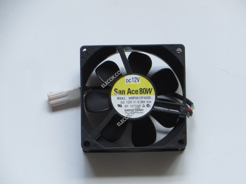 Sanyo 9WP0812P4G06 12V 0,38A 4 cable Enfriamiento Ventilador 