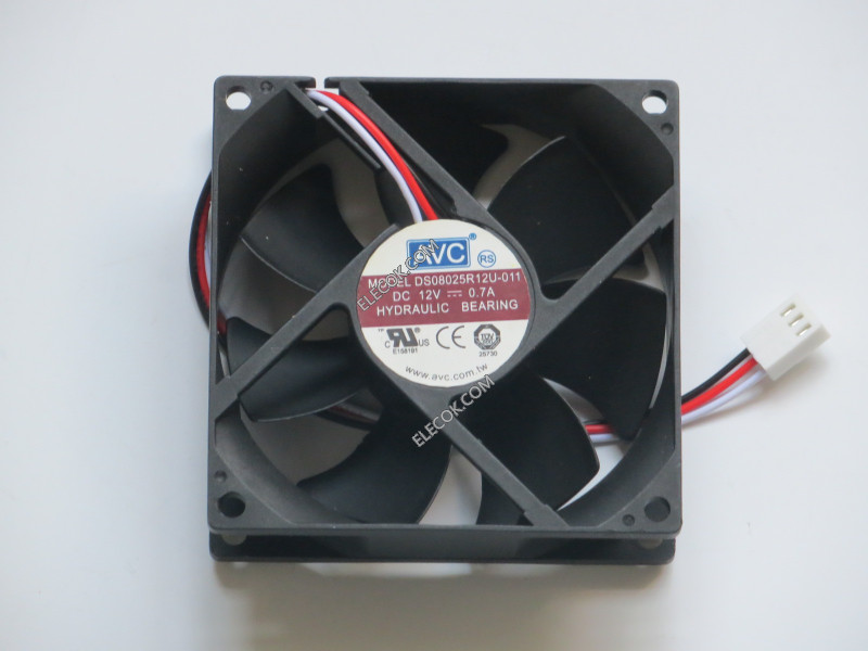 AVC DS08025R12U-011 12V 0,7A 3wires Cooling Fan 